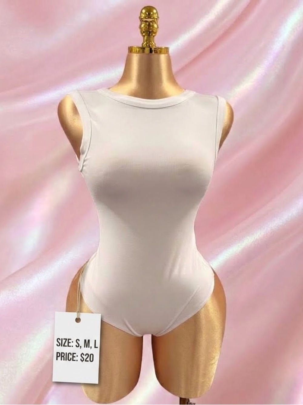 Soft Sleeveless Bodysuit - Cream